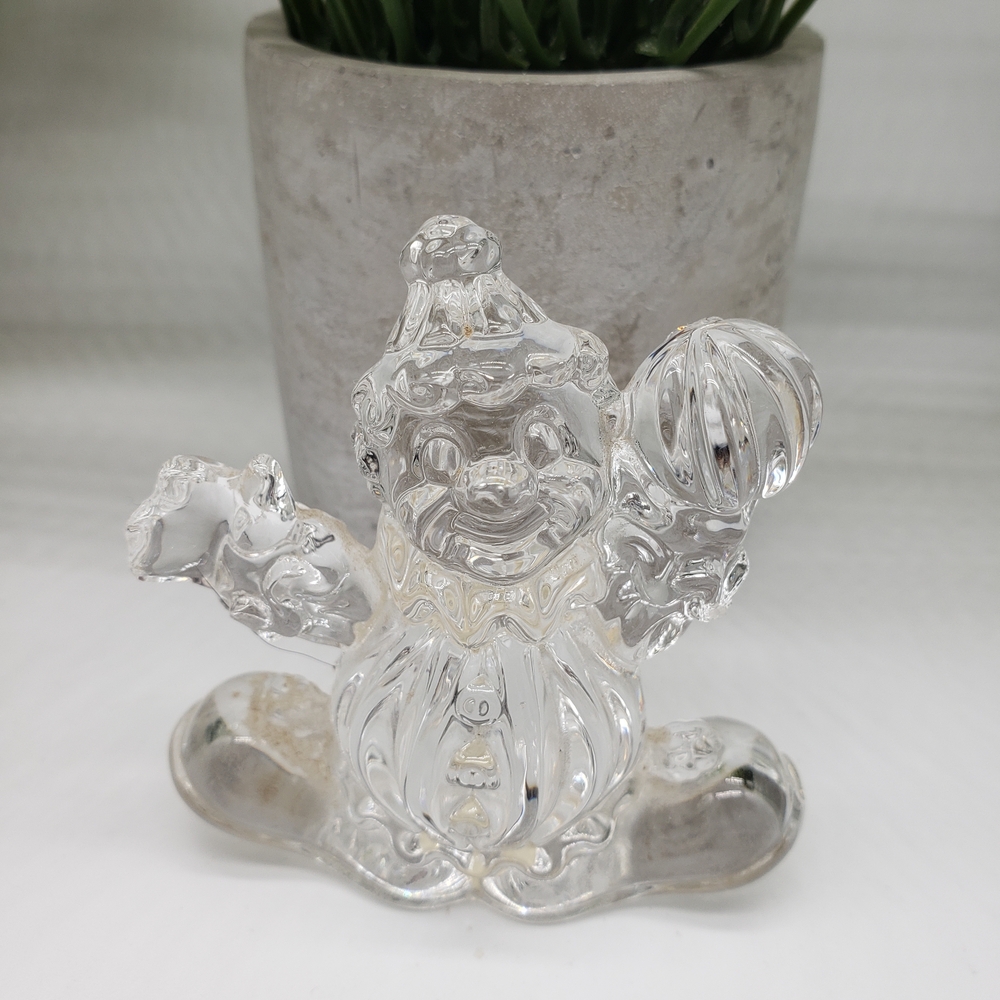 Princess House Vintage 1970s Crystal Rocking Clown Paperweight or Figurine